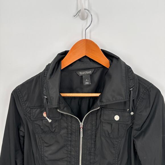 WHITE HOUSE BLACK MARKET Black Anorak Windbreaker Zipper Jacket // 6 - Picture 7 of 8